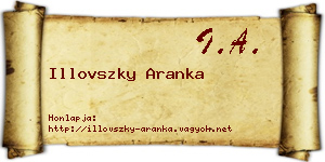 Illovszky Aranka névjegykártya