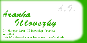 aranka illovszky business card